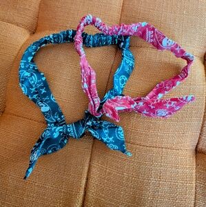 Blue and Pink Bandana Headbands By Harley Davidson ❤️